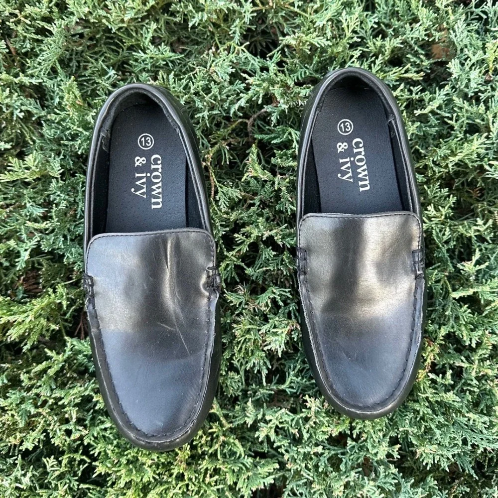 Crown & Ivy Kids Little Boys Black Cooper Loafers Size 13 Black‎